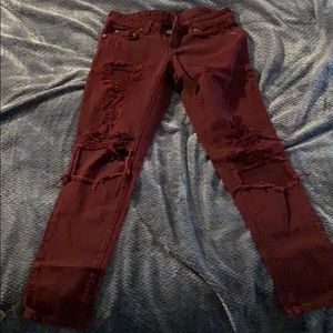 LF Carman rip jeans cherry